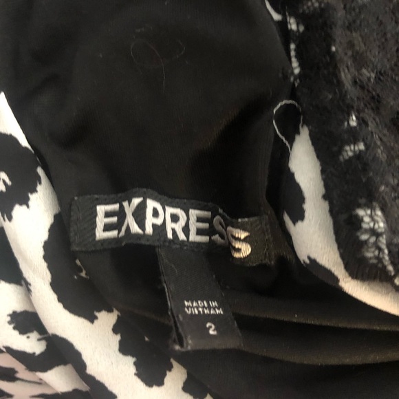 Express animal print lace back dress - Picture 3 of 5